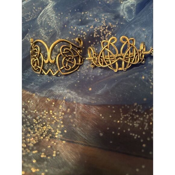 2-Silver Toned Celtic Knot Metal Viking Filigree Hair Slide Stick Clip - Picture 3 of 10